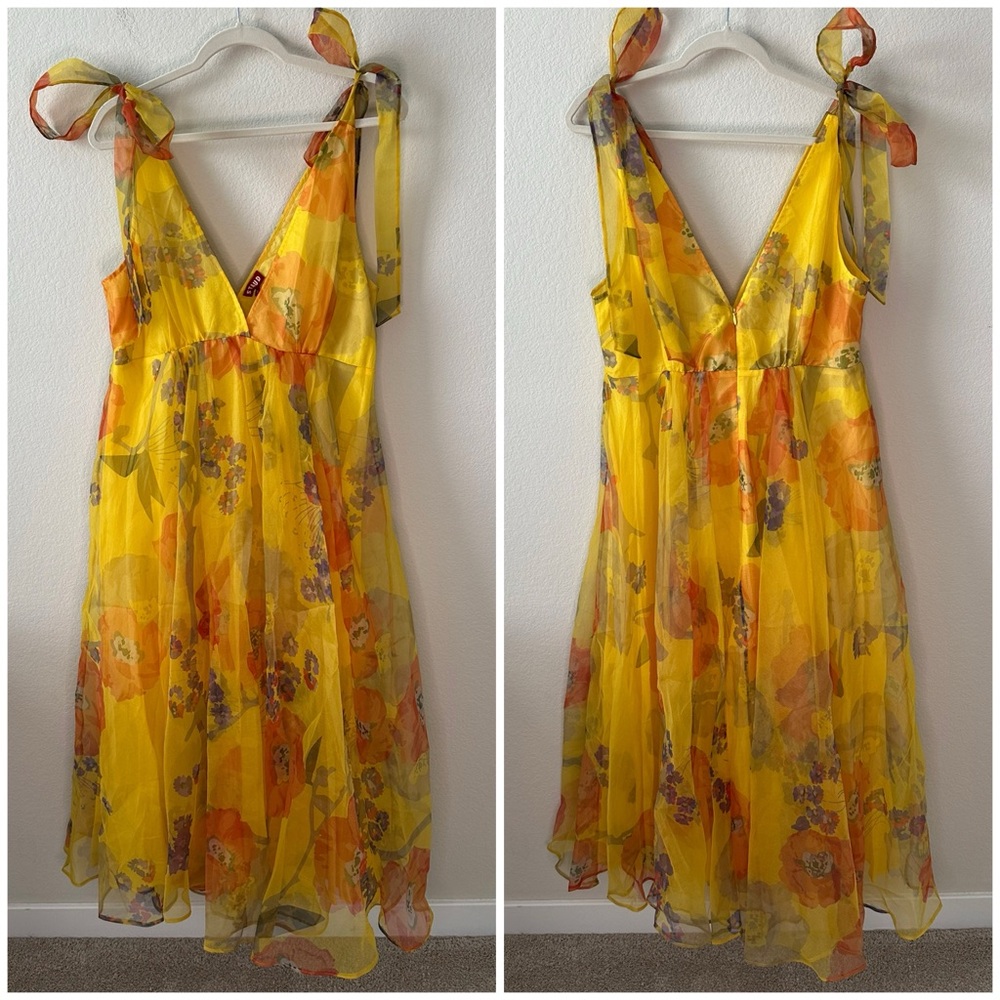 STAUD Dandelion Dress in California Poppy Goldie SZ US 14 - Picture 3 of 11